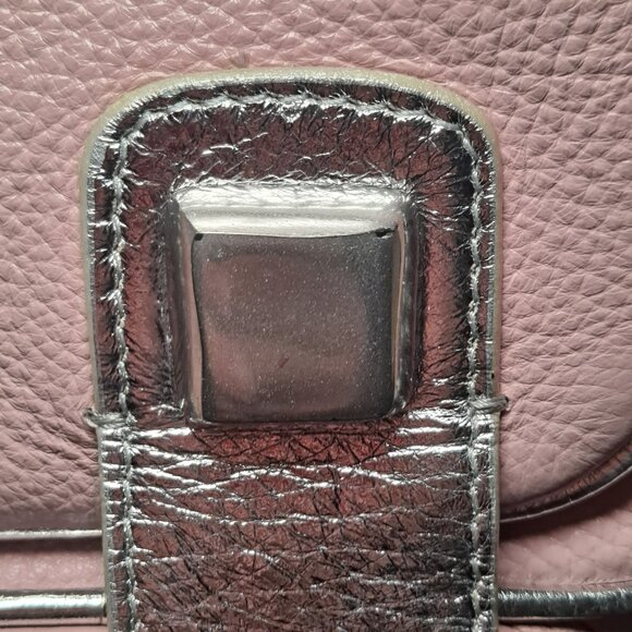 Sharif pink leather crossbody bag with silver-tone hardware - Picture 5 of 16